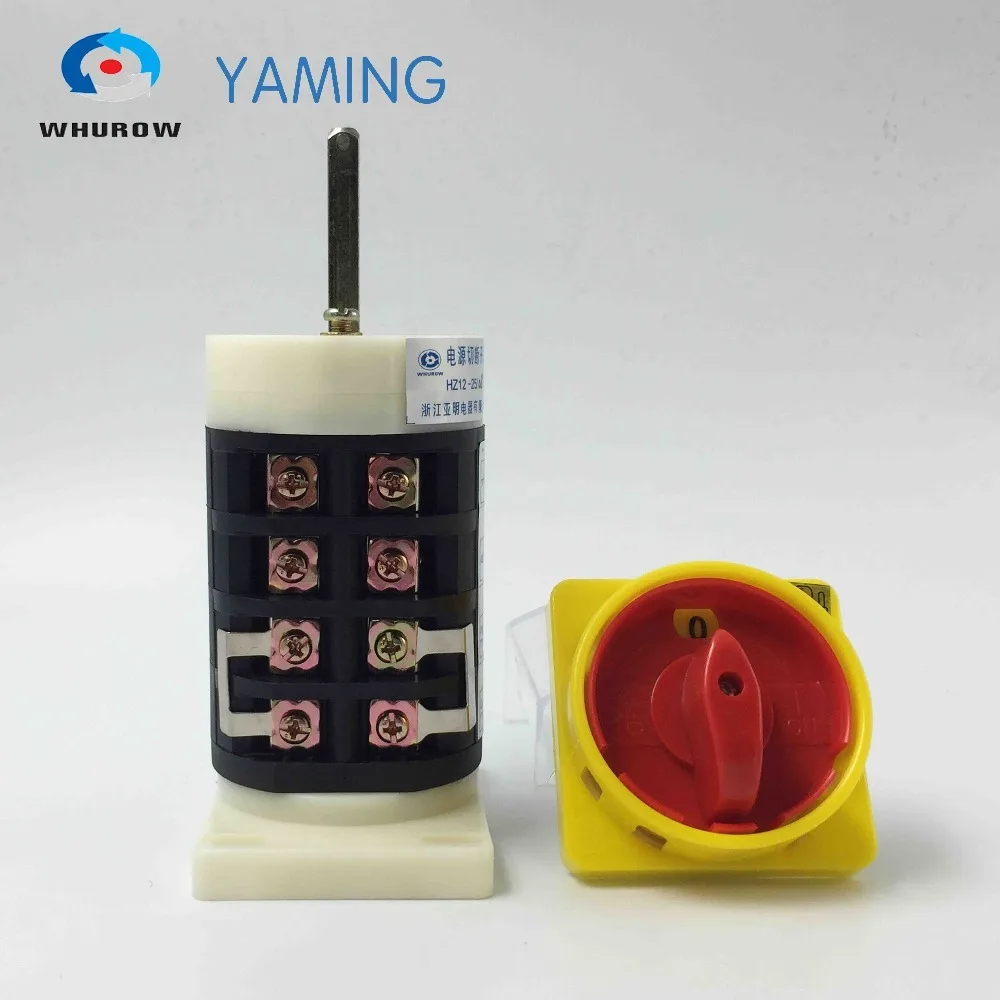 

Factory HZ12-25/08-4 on-off switch 4 poles with Lengthen pole and emergency stop padlock power cut off motor rotary switch