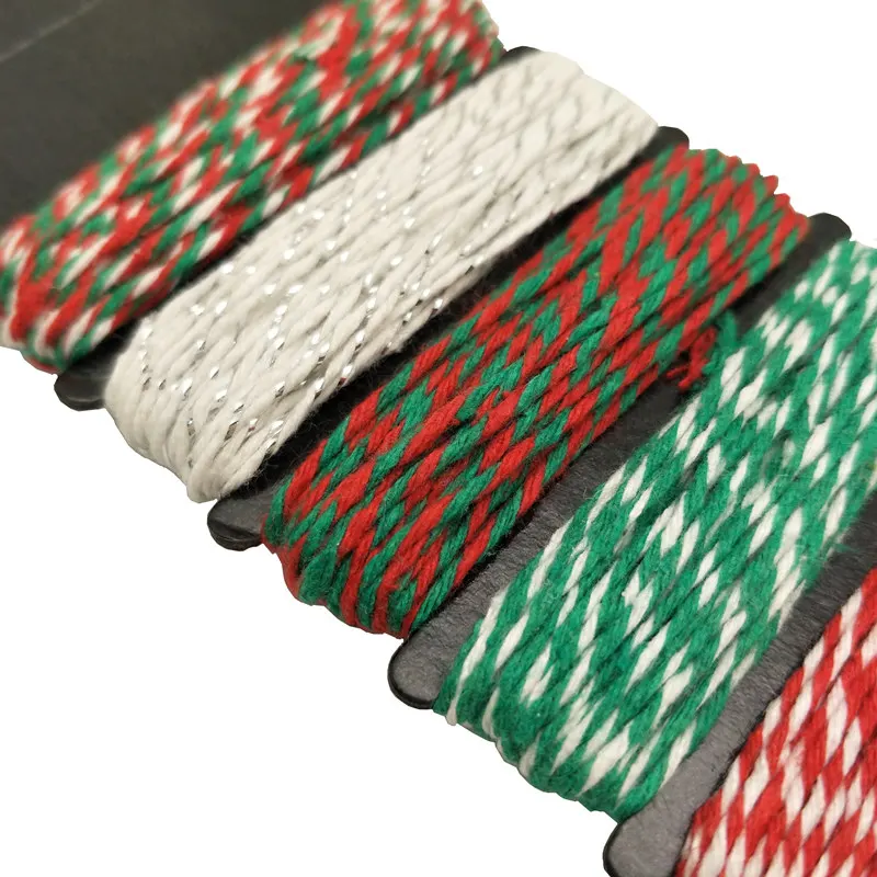 Cotton Rope 4Ply Thin Mixed Double Color For DIY Gift Wedding Birthday Party Packing Scrapbooking