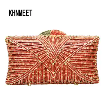 

LaiSC fashion stripe colorful evening bags women luxury crystal Clutch bags diamante Handcraft handbags vintage pochette SC064