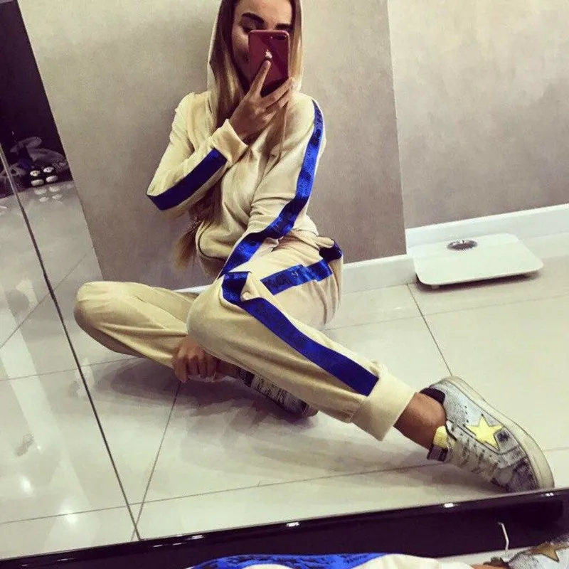 Najtaniej Marka kobiet bluzy i zestaw spodni kobiet z długim rękawem bluza z kapturem dres bluza jesień odzież sportowa 2 częściowy zestaw