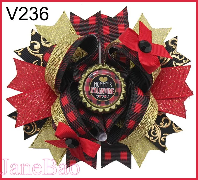 

free shipping 100pcs valentine's day sprinkles hair bows popular cheer bows holiday hair clips valentines day gift--B