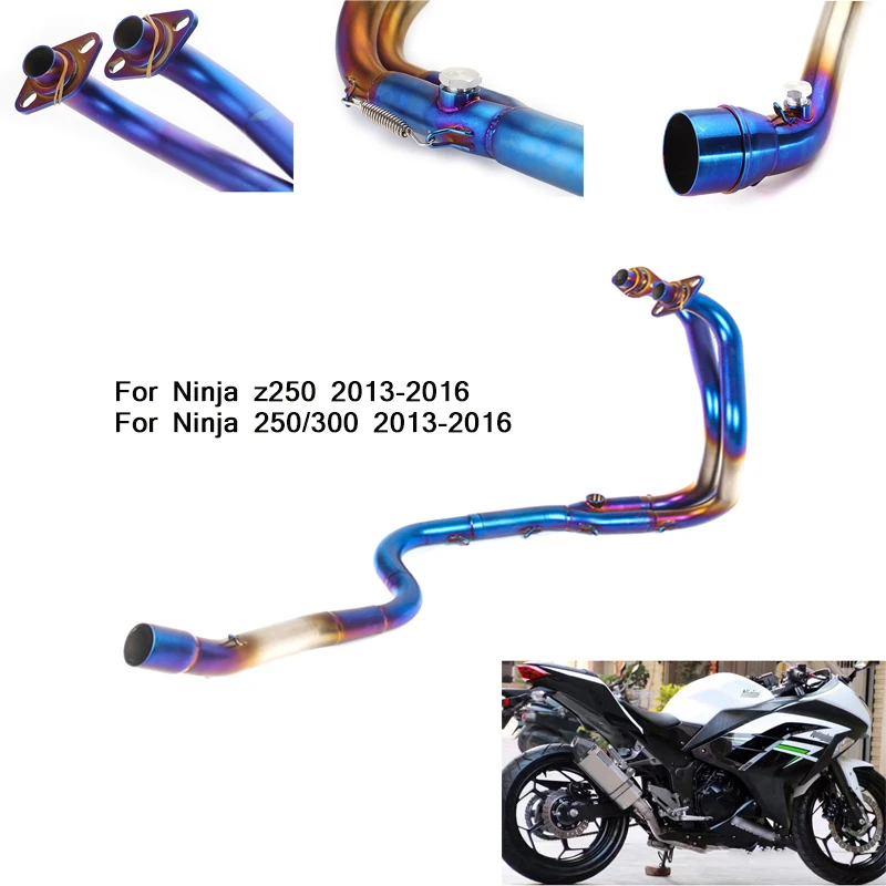 

51mm Motorcycle Full Connecting Pipe Stainless Steel Silencer System Modified Silp on for Ninja 250/300 2013 2014 2015 2016