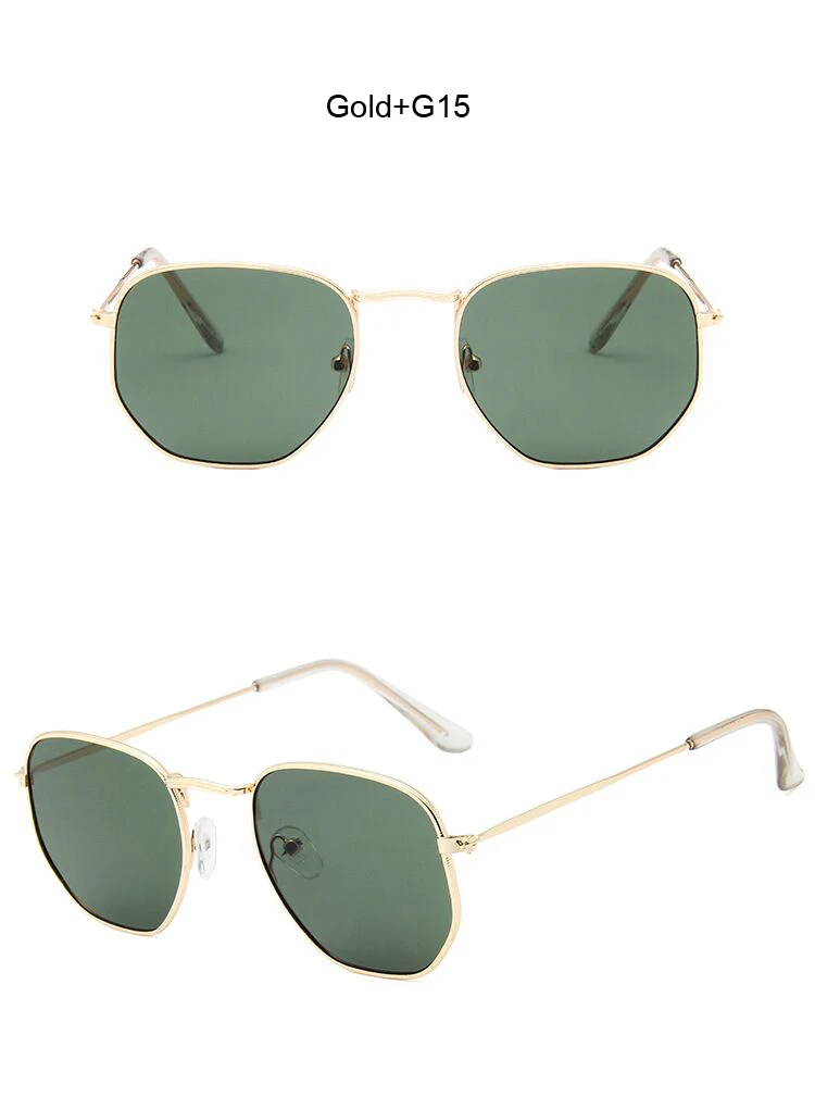 Маленькие полигональные металлические солнцезащитные очки, женские брендовые дизайнерские Винтажные Солнцезащитные очки, женские Овальные ретро очки UV400