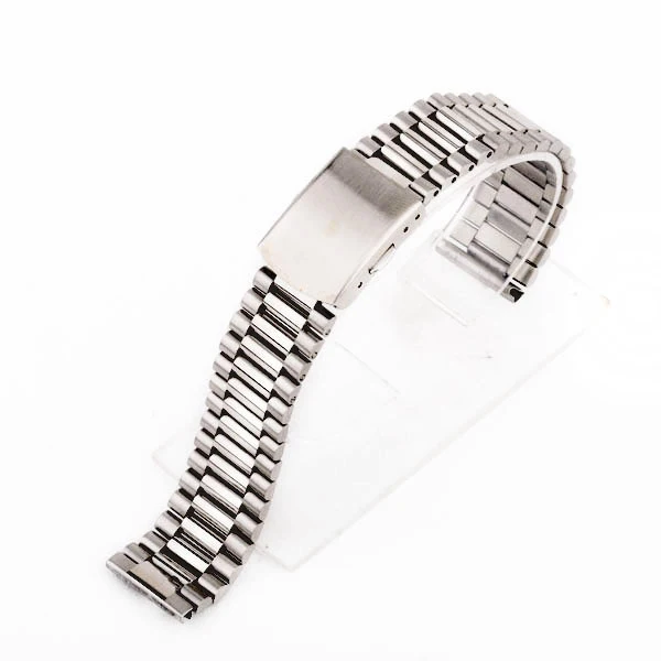 12/14/16/18mm Watchbands Silver Stainless Steel Watch Strap Band Fold Clasp Push Button Wrist Replacement Mens Relojes Hombre