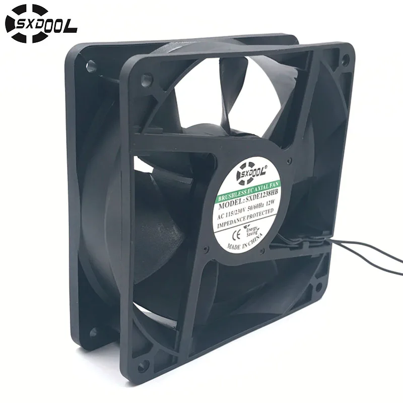 Вентилятор охлаждения двигателя Ec 220 В 110 в 230 115 SXDOOL SXDE12038HB 120 мм 12038 12 3500 об/мин 147.6CFM