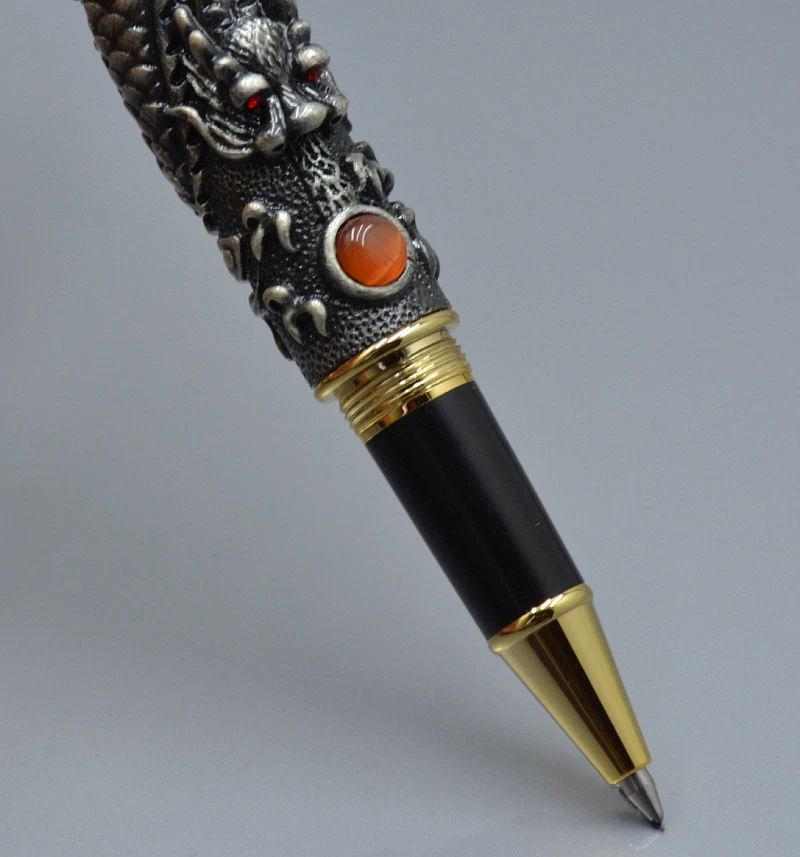 Высокое качество Jinhao Марка ролик ручка для золотой и серебряный дракон скульптура школьные канцелярские принадлежности Роскошные писать подарочные ручки