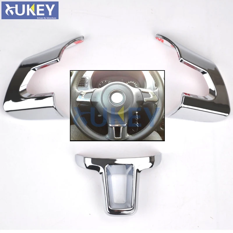 3 шт. для VW 2009 2013 Golf 6 Mk6 Bora / 2011 2014 Polo Jetta Eos 2012 Touran Caddy Хромированная крышка рулевого