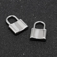 12pcs Silver Color Stainless Steel Lock Charms For Jewelry DIY Making Handmade Lock Pendants Accessories friends f12 stainless steel combination lock silver