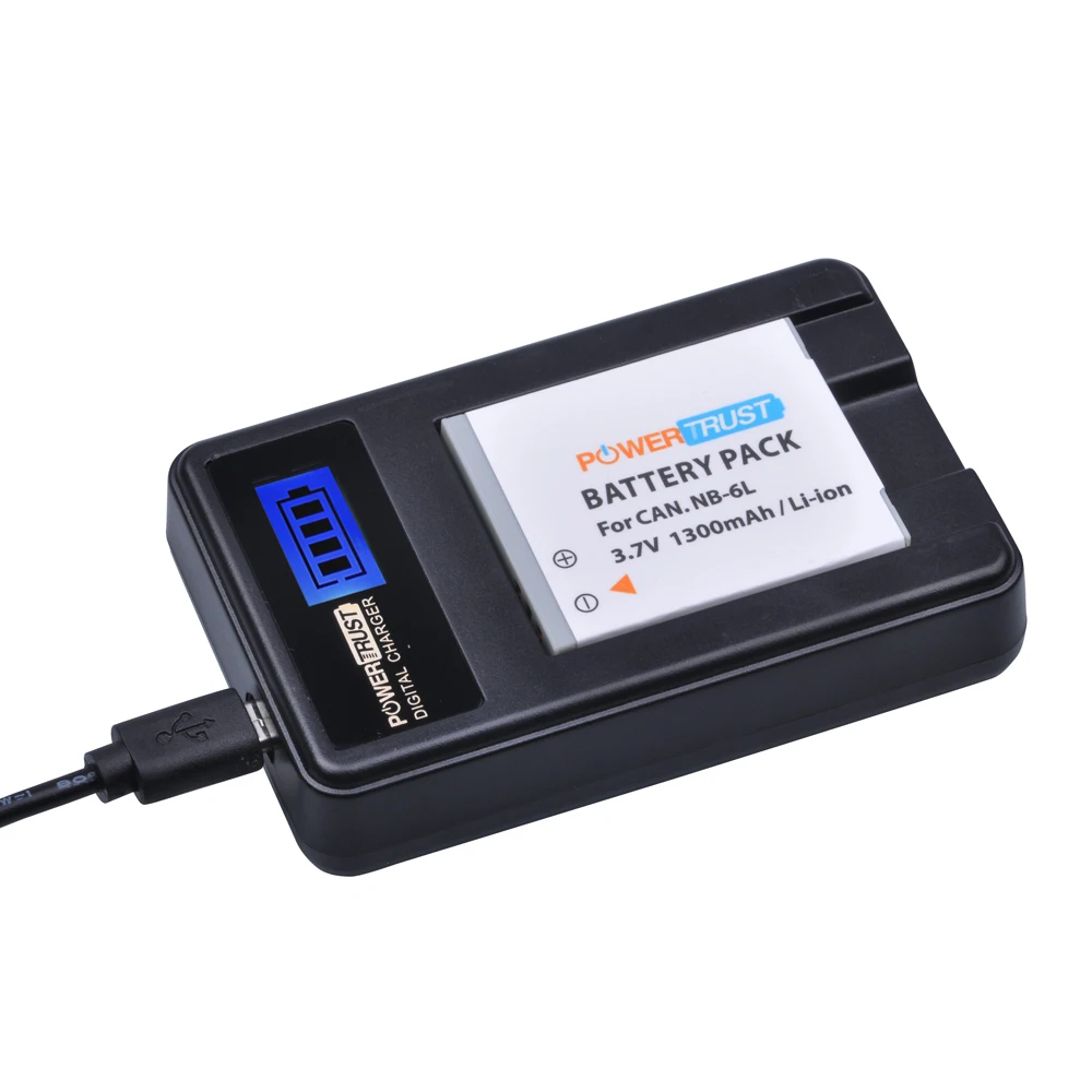 

1x NB-6L NB-6LH NB 6L NB6L Battery + LCD USB Charger for Canon IXUS 85 95 IS SX275 SX280 SX510 PowerShot D10 S90 SD1200 200