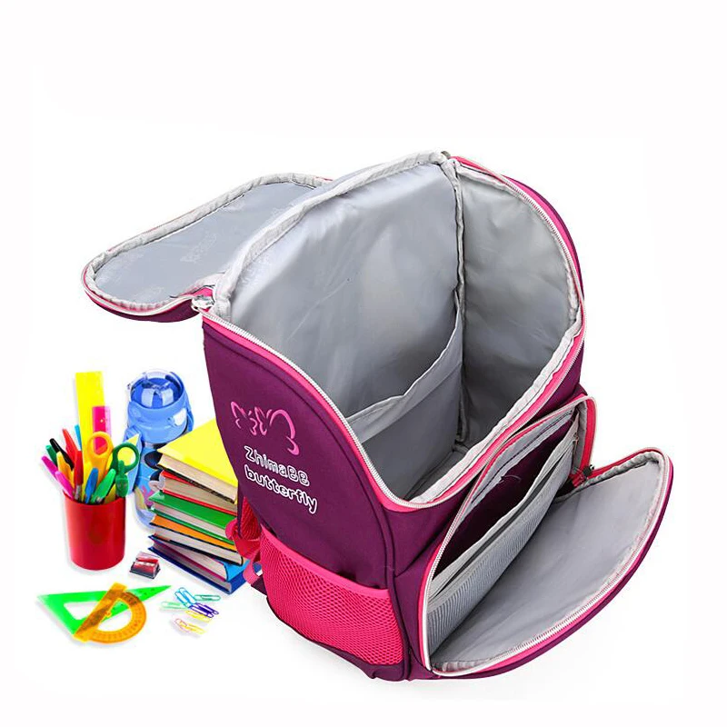 Новые детские школьные сумки для подростков, для мальчиков и девочек ортопедический рюкзак с принтом бабочки; автомобиля школьная сумка 2 шт./компл. Детская сумка для книг