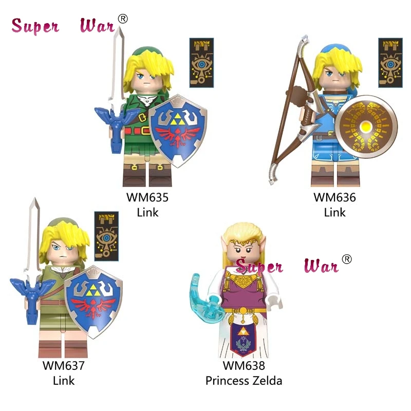 

50pcs Building Blocks Cartoon Movie The Legend of Zelda Link Game Figures Shield Sword Archer Weapon Armor for kid children toys