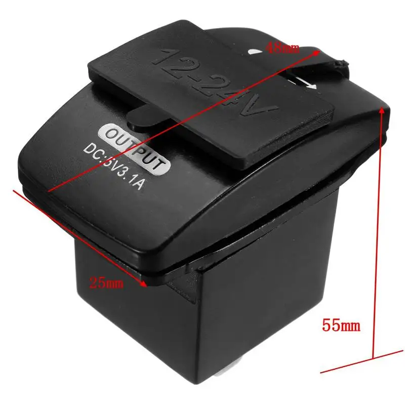 Dual Car Cigarette Lighter Socket Charger Power Adapter USB Splitter 12V Travel for Motorbike/ Boat/ Caravans