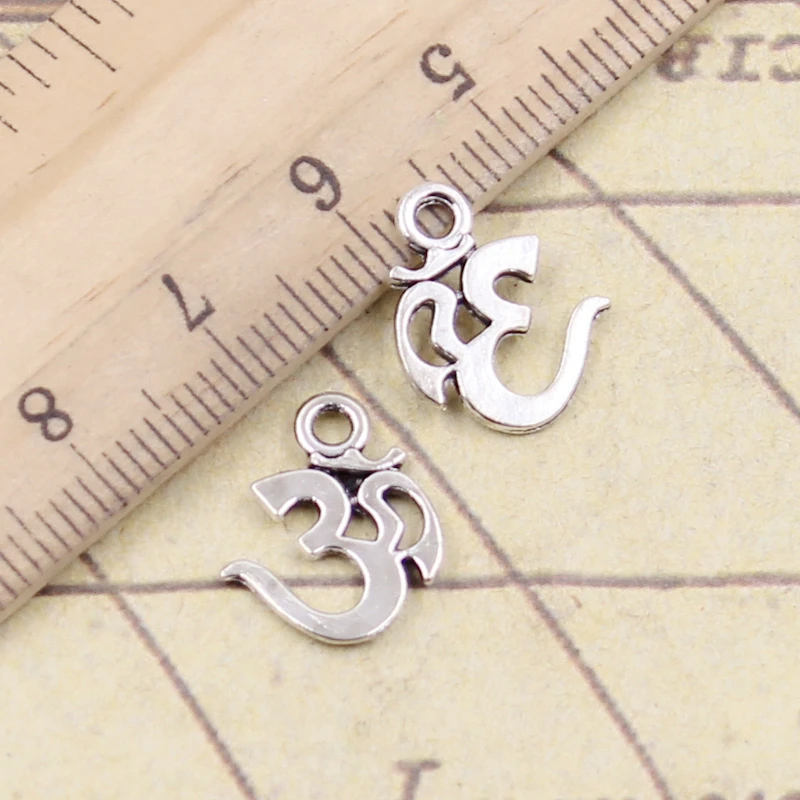 

30pcs Charms Yoga Om 15x12mm Tibetan Silver Color Pendants Antique Jewelry Making DIY Handmade Craft