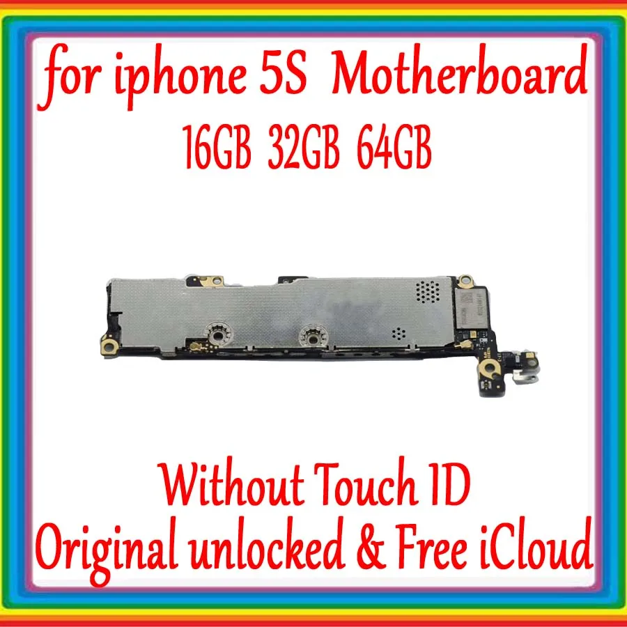 

Free iCloud for iphone 5S Motherboard with IOS System,Original unlocked for iphone 5S Mainboard without Touch ID,5S Logic board