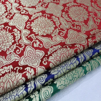

Chinese wind Mongolian robes Tibetan clothing fabric stage Buddhist decoration handmade jacquard woven brocade silk fabric