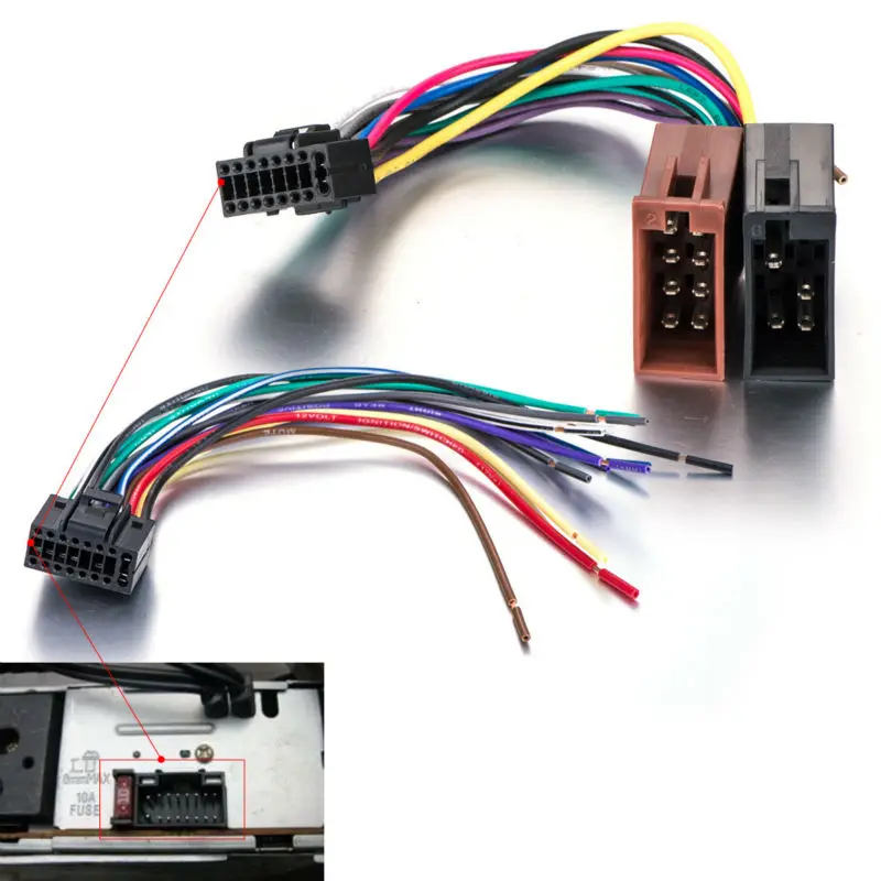 Audio estéreo radio coche kenwood dnx Ddx 22 pines arnés de cableado Telar conector ISO
