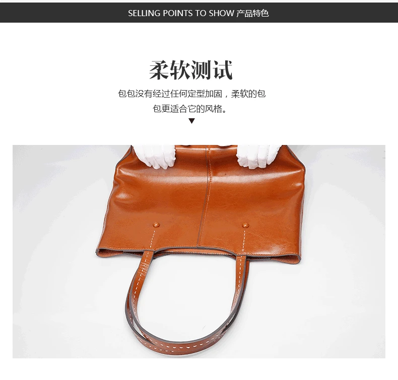 Women handbag 2022 new Oil wax Genuine leather large capacity women handbags genuine leather fashion female casual Shoulder bags