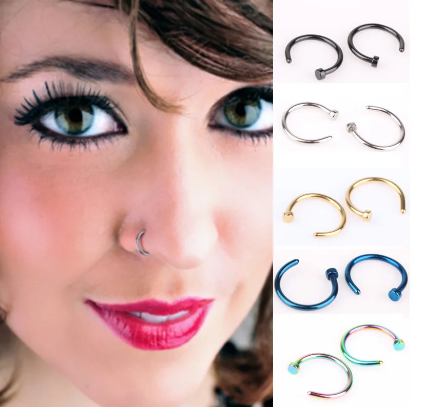 

Fasion Fake Septum Medical Titanium Nose Ring Silver Gold Body Clip Hoop For Women Septum Piercing Clip Jewelry Gift 1pc