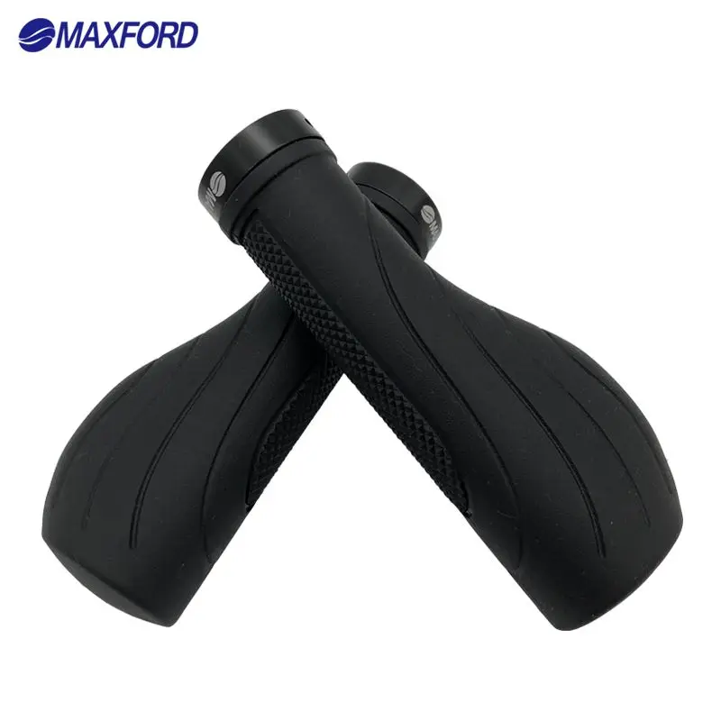 MAXFORD Bike Handlebar Grips All black MTB Mountain Bicycle Grips 2.2cm