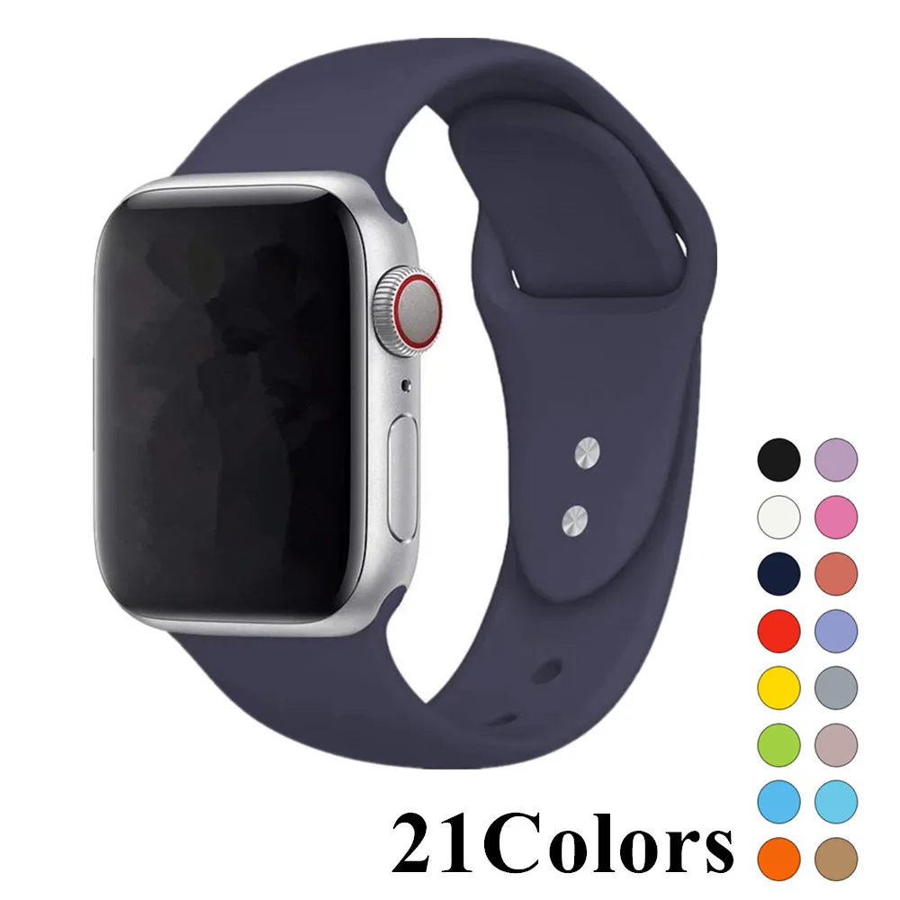

Band For Apple Watch Series 4 3 2 38MM 42MM Soft Silicone Breathable Replacement Strap Sport Loop for iwatch series 4 40MM 44MM