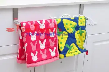 

by dhl or ems 200 pieces hot sale Stainless Steel Towel Rail Hanger Bar Holder Over the Kitchen Cabinet Cupboard Door