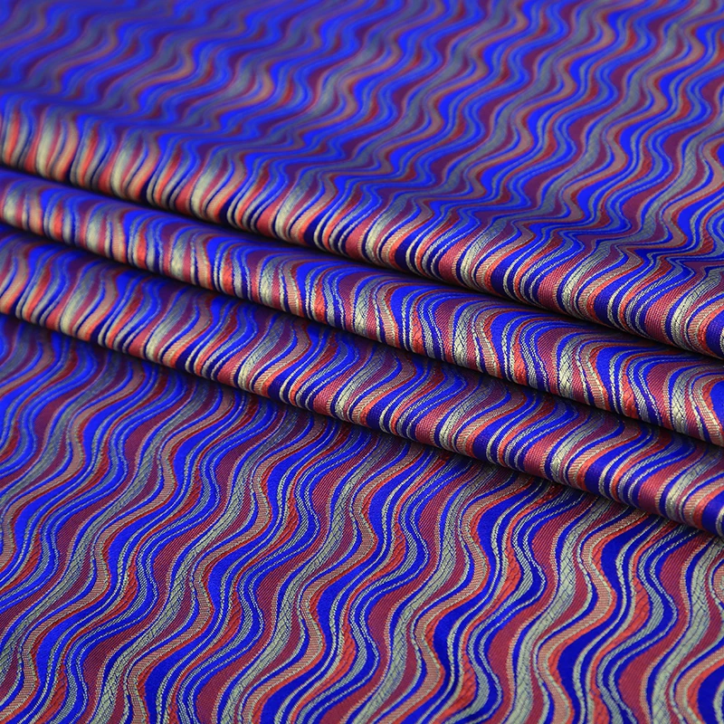 Metallic gold color Jacquard Brocade Fabric oil painting styele