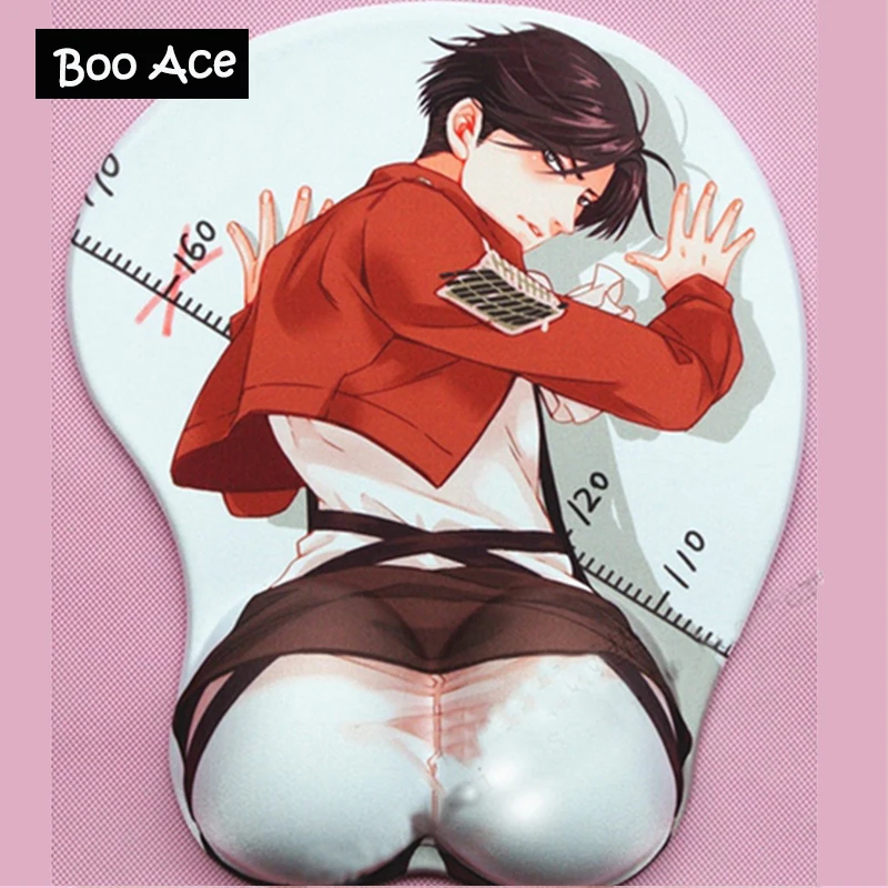Аниме Мышь pad мyльтяшный вeрх Attack on titan Levi запястий большие мягкие груди 3D игровой