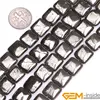 Cuentas cuadradas de pirita gris con piedra Natural para fabricación de joyas, cuentas DIY de 15 