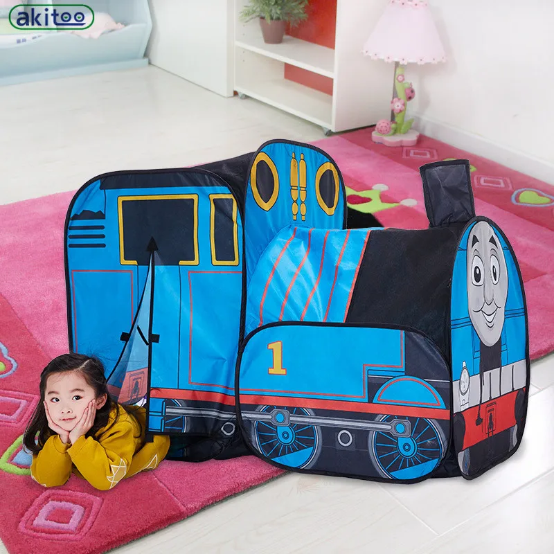

New arrival Small Train Child Tent Indoor & Outdoor Baby Game House Puzzle Birthday Gift Folding early education toys