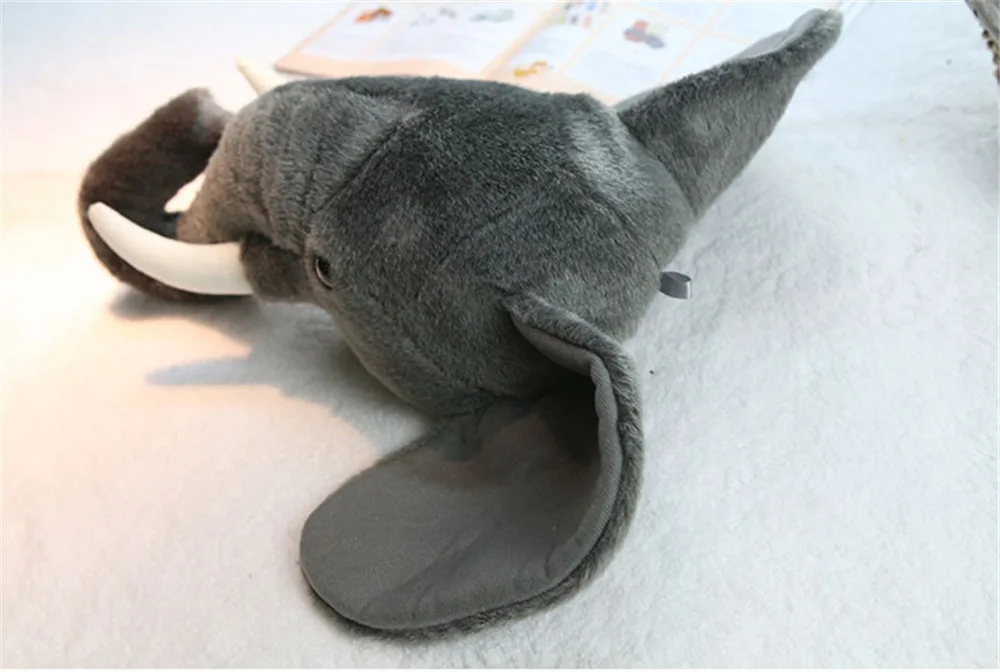 animals elephant fox deer head plush toys home decoration 8