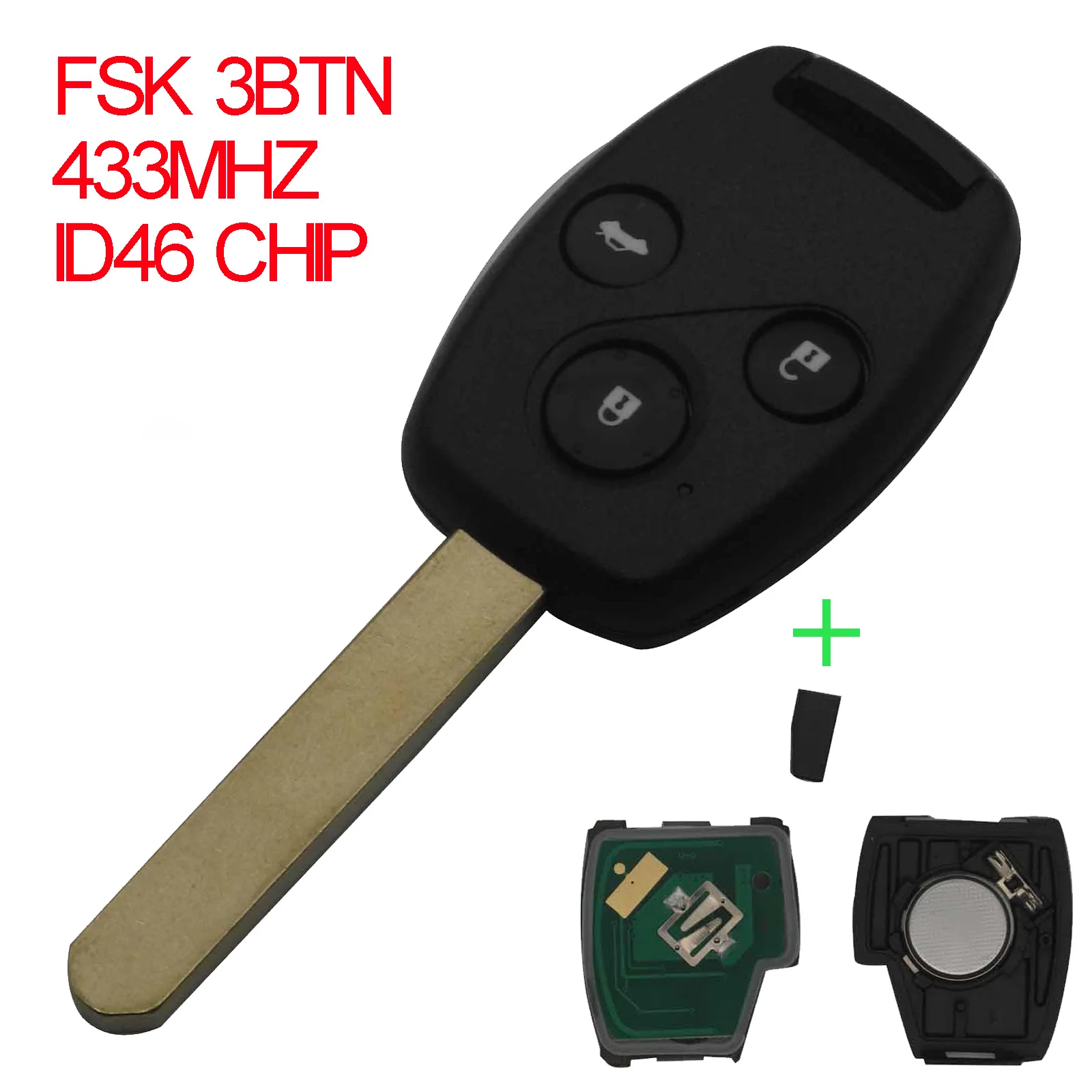 Jingyuqin 2/3 BTN FSK 433 МГц ID46 чип дистанционный ключ брелок от машины в виде ракушки для