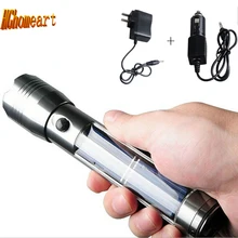 Aluminum Waterproof Solar Powerful font b Led b font font b Flashlight b font Rechargeable font
