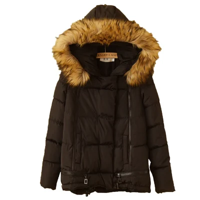 

2016 new mori girl  Wool collar solid color brief long-sleeve thickening cotton-padded jacket top winter women's
