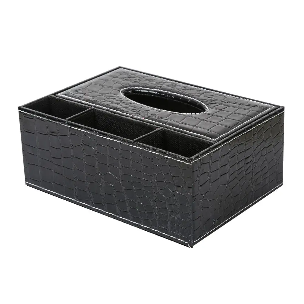 

Multifunction PU Leather Pen Pencil Remote Control Tissue Box Holder Desk Storage Box Container