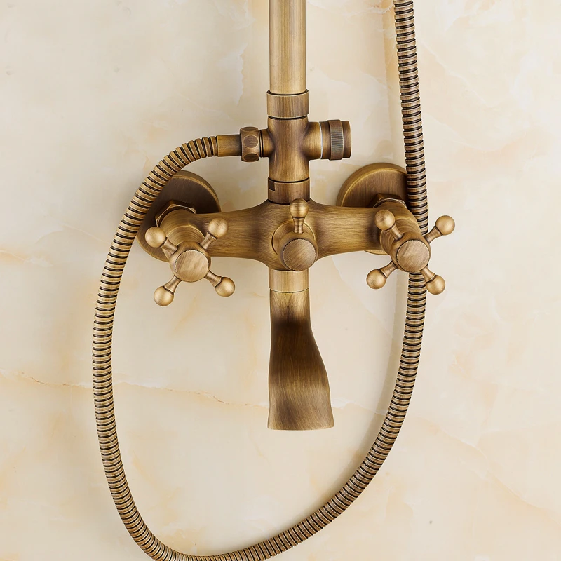New-Arrival-Bathroom-Retro-Shower-Set-Faucet-W-Commodity-Shelf-And-Hangers-Antique-Brass-Mixer-Tap (1)
