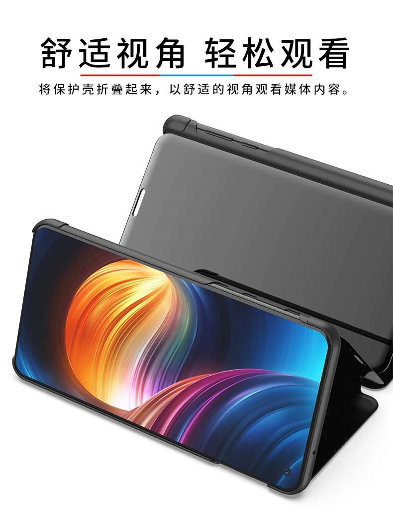 Smart Flip Stand Mirror Case For Samsung Galaxy S10 Lite Case Clear View PU Leather Cover For Samsung S10 Plus s10+ Case Cover