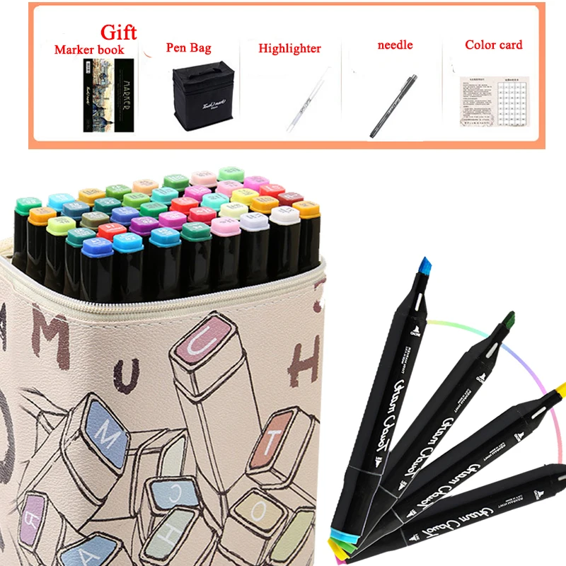 

art markers double head paint marker coloring books drawing highlighting set of felt-tip pens Alcohol markers for drawing
