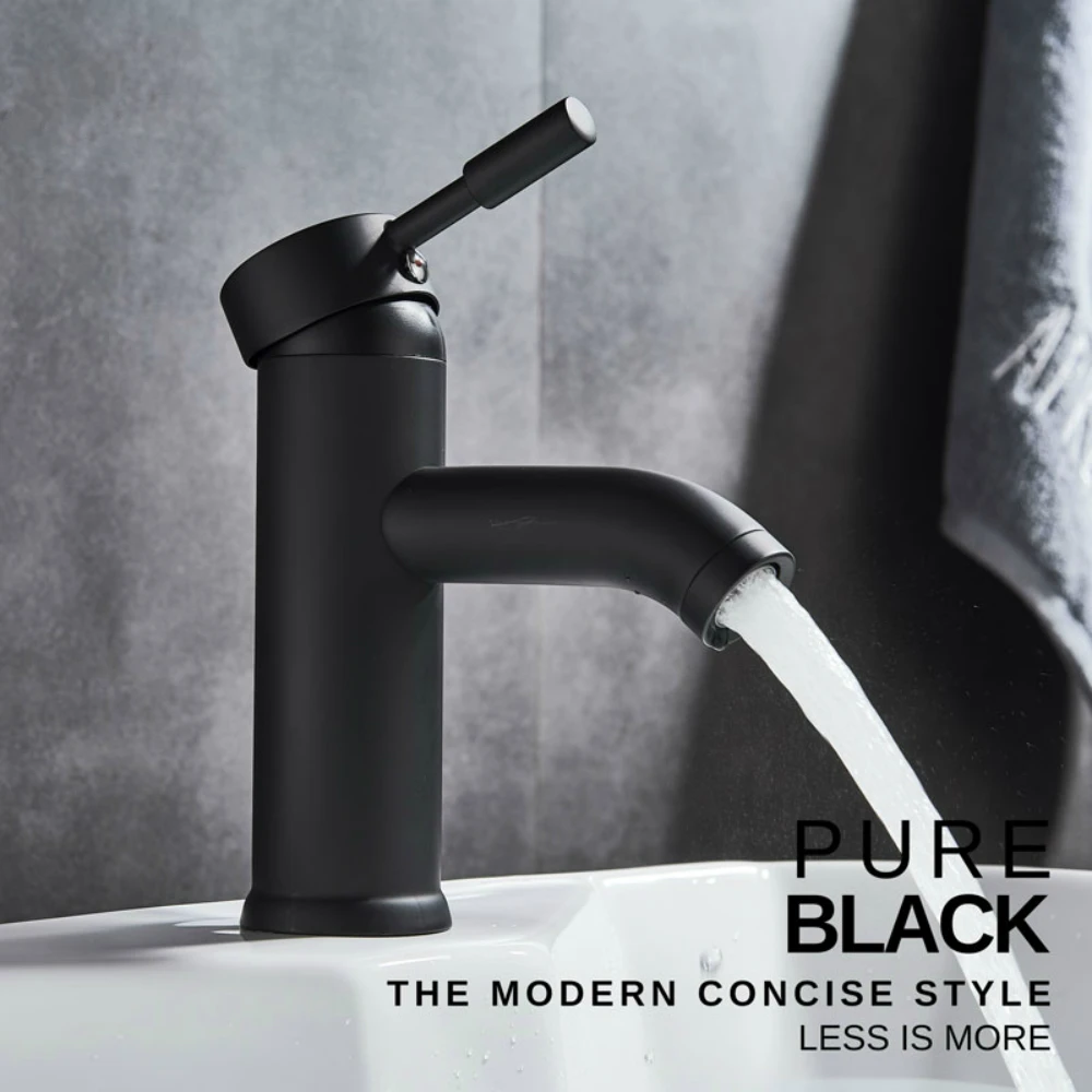 

Black Color Stainless Steel Paint Faucet Bathroom Basin Faucet Single Handle Cold And Hot Water Mixer Tap