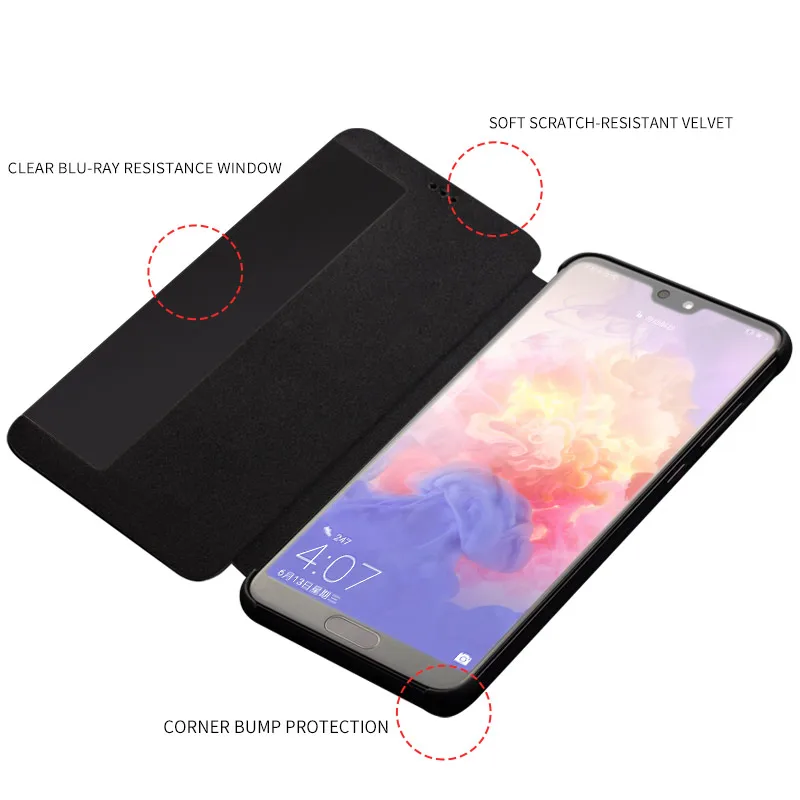 QIALINO Genuine Leather Window Flip Case for Huawei Ascend P20 Smart View Sleep Wake Up Function Phone Cover for Huawei P20 Pro QIALINO Genuine Leather Window Flip Case for Huawei Ascend P20 Smart View Sleep Wake Up Function Phone Cover for Huawei P20 Pro