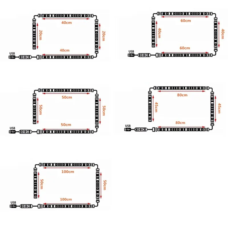 USB Светодиодная лента 5050 RGB Гибкая лампа DC5V цветная сменная подсветка для