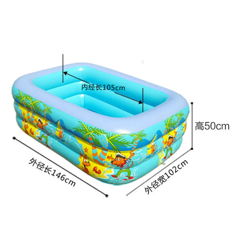 150 см трехэтажный детский Крытый бассейн надувной утолщенный увеличивающий пузырь Бассейн семейный надувной бассейн с игровой корзиной игрушка для воды
