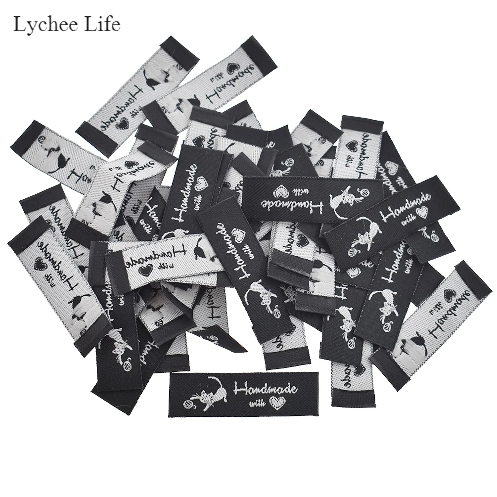 Lychee Life 50 шт. ручной работы Тканые ярлыки с надписью одежда обувь сумки ручной работы хлопковые этикетки Diy бирки для одежды Швейные материалы - Цвет: 3