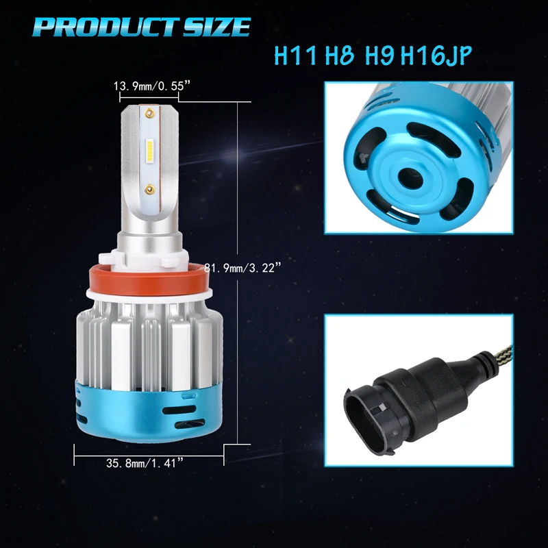 Katur H4 Hi-Lo луч H7 H11 9006 H27/W 880 881 светодиодный фар автомобиля луковицы CSP чипы DC 12 В авто фары противотуманные лампочки HB4 светодиодный