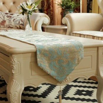 

Embroidered flowers Green plant flowers Table runner placemats fabric coffee table flag bed runner