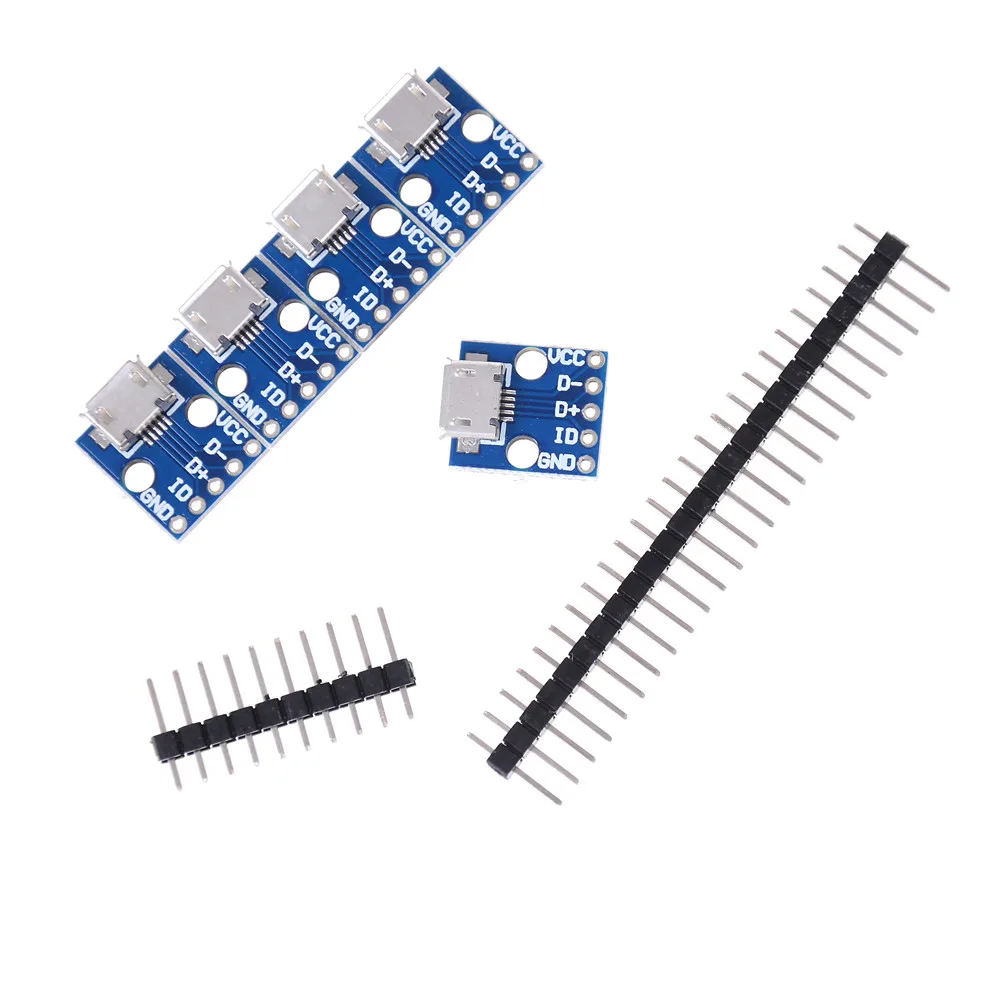 5Pcs Female MICRO USB To DIP 5-Pin Pinboard 2.54mm Micro USB Type