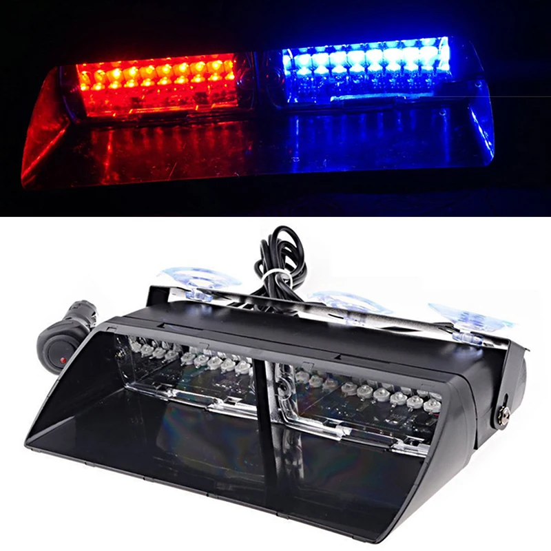 

DC 12V 16W Led Red Blue Yellow White Car Viper S2 Signal Flash Led Warning Light Strobe Dash Deck Emergency Windshield Visor Led