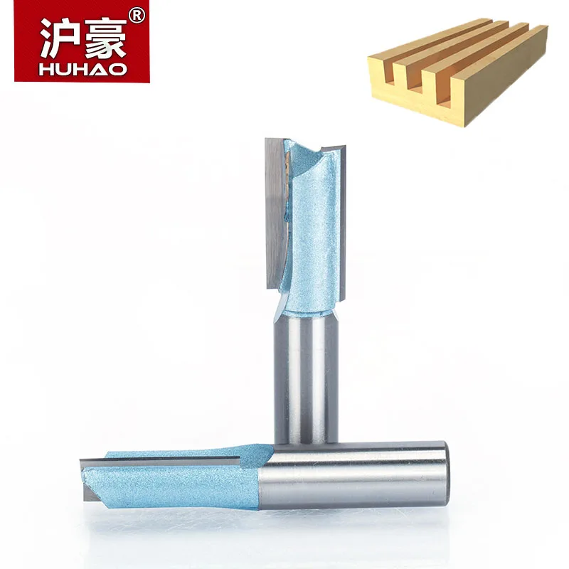  HUHAO 1pc Industrial Grade Woodworking Router Bit Double Edged Endmill Straight Trimmer Bit Sharped
