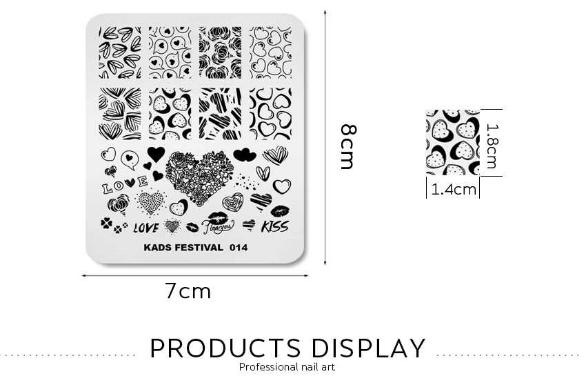 1 шт Nail Art пластины-шаблоны ко Дню Святого Валентина Стиль штамповки 7*8 см трафарет с рисунком в виде надписи "любовь" изображения Stamp Plate маникюрных инструментов