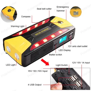 

Multi-function 2018 new 12V Car Jump Starter power bank Portable battery For Petrol Best Selling