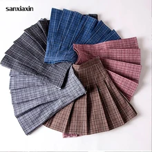 Юбка для юных девушек плиссированная клетчатая юбка женская с высокой талией клетчатая юбка Harajuku танцы корейский стиль пот короткие мини-юбки